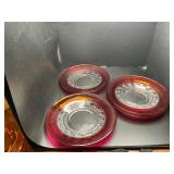 Kings Crown Tiffin Glass Salad Plates