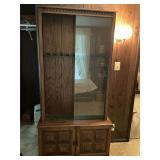 Vintage wooden 10 gun cabinet