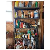 Metal shelf and contents