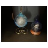 Glass etched ornaments