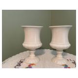 Vintage Lenox White Porcelain Small Pedestal Vases