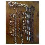 Vintage West Germany, seed, brown tone necklaces