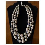 Vintage faux, pearl aurora borealis necklace, etc.