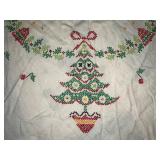 Vintage Christmas Embroidered Tablecloth, etc