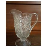 Antique early American press glass pitcher