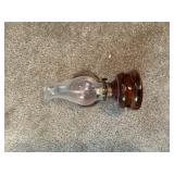 Amber Glass Miniature Oil Lamp
