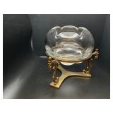 Various Vintage Glass Pieces&Brass Swan Ring Stand