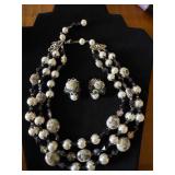 Vintage Deauville 3 Strand Beaded Necklace Set