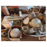 Vintage light fixtures, desk, lamps, etc.