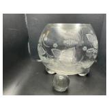 Vintage Tiffin Glass Optic Ring Crystal Bowl
