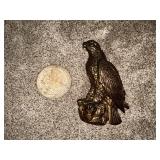 Metal Eagle Figurine on Marble Pedestal
