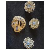 Vintage rhinestone dress clip & brooches
