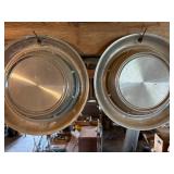 Vintage hubcaps with black trim set of two