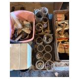 Pegboard, hangers, tools, hardware, etc.