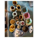 Pottery pieces, Roseville, etc.
