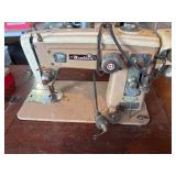 Vintage Brother sewing machine and wooden cabinet