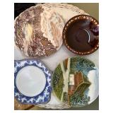 Vintage ironstone, hand-painted plates, etc