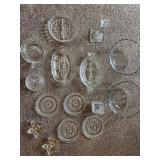 Vintage clear, glass, serving trays plates, etc.