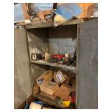 Large storage cabinet & vintage parts,