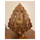 Mid-century, modern geometric wooden basket