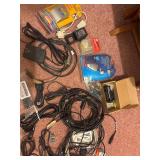 Computer, telephone cords, battery, charger, etc.