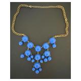 Vintage coral & blue bubble necklace