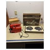 Vintage Camping electric range, portable Air comp