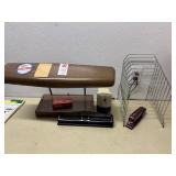 Desk light, stapler, 3 hole punch, office supplies