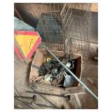 Leg hold traps, stakes, stake puller & snare