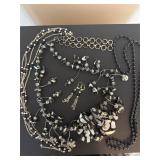 Vintage black and silver necklace