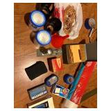 Vintage stapler, staples, moisture detector etc