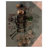 Vintage Green glass, door knobs, insulators etc