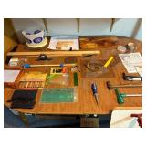 Vintage wood carving tools, rivet gun, etc
