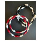 Vintage Avon Red, Black, & white beaded necklaces