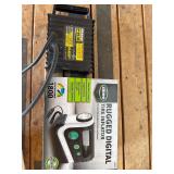 Digital tire inflator, portable battery charger