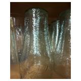 Vintage Coca-Cola, green pebbled glasses