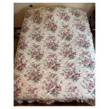 Vintage floral bedspread with ruffle