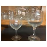 Vintage etched, stemware, etc.
