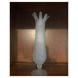 Vintage frosted satin glass swung vase
