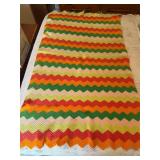 Vintage crocheted wool throw