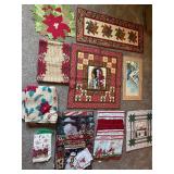 Quilted Christmas table covers placemats, etc.