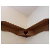 Vintage wooden corner shelf, mirror, etc