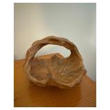 Vintage small wooden curve basket