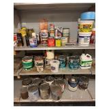 Shelf contents, paint etc