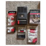 Vintage portable, cassette, tape, recorder,& tapes