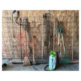 Vintage Axe, rake, spade, pitch fork etc