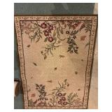 Floral rug, 2 Green rugs