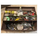Vintage toolbox of fuses, switches, etc