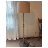 Vintage wicker wrapped floor lamp