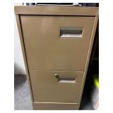 2 drawer filing cabinet & supplies